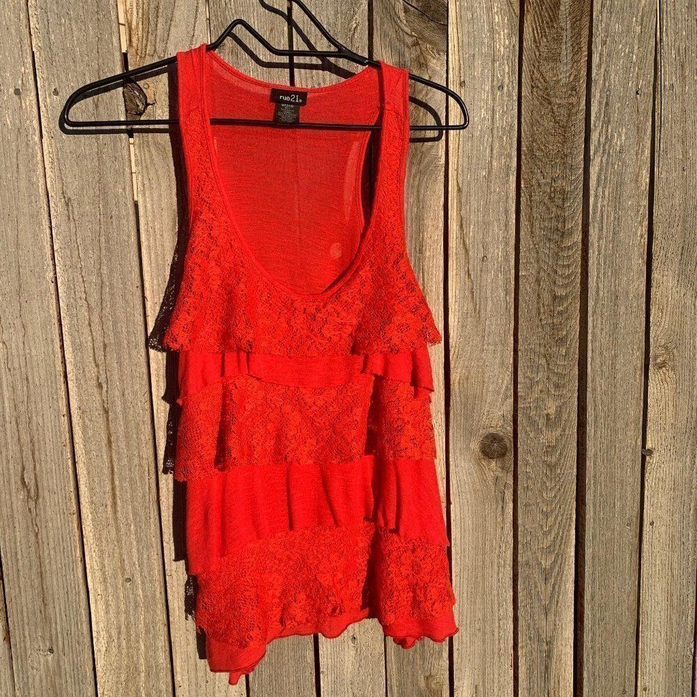 Rue21 ruffled camisole lace size Medium